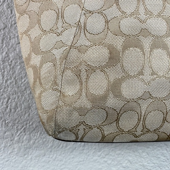 Coach Prairie Signature Jacquard Satchel Light Gold Light Khaki Chalk 36311 - Picture 4 of 14